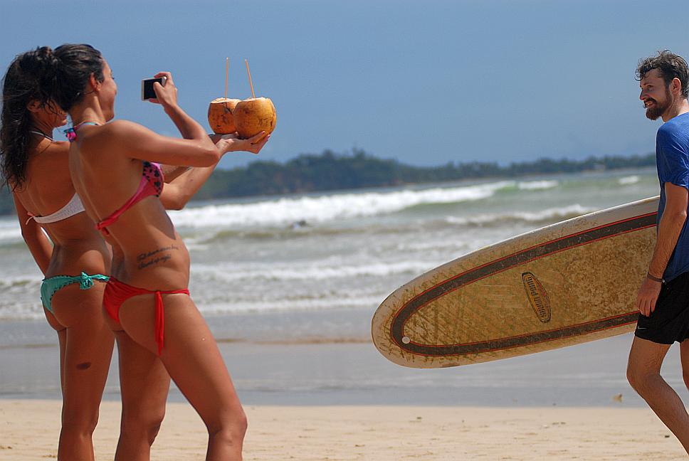 Podařená momentka z pláže Weligama na Srí Lance